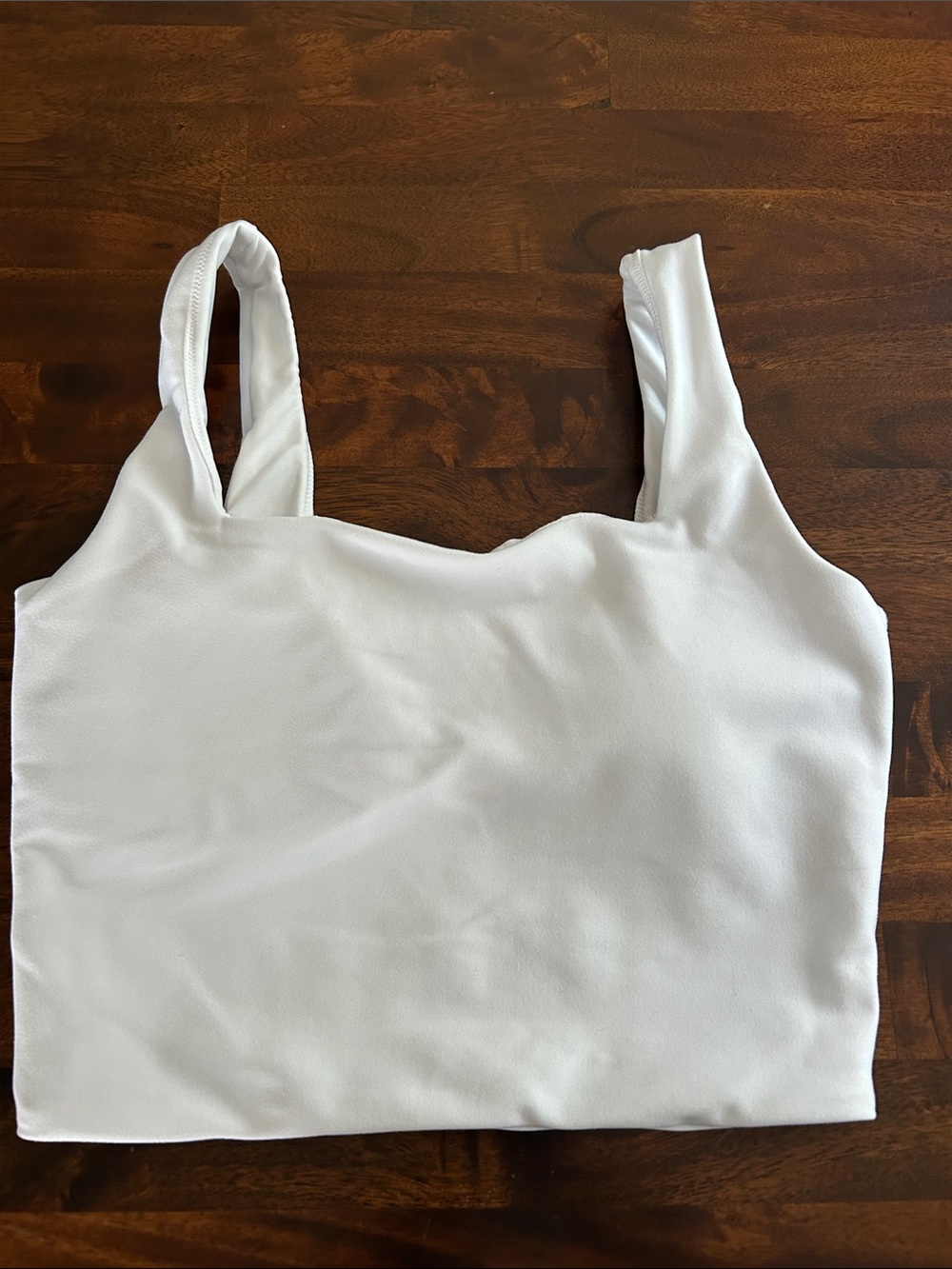 Women's White Square Neck Crop Tank